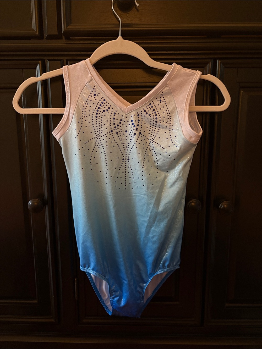 Source Unknown Pink-to-Blue Ombre Sparkle Gymnastics Leotard